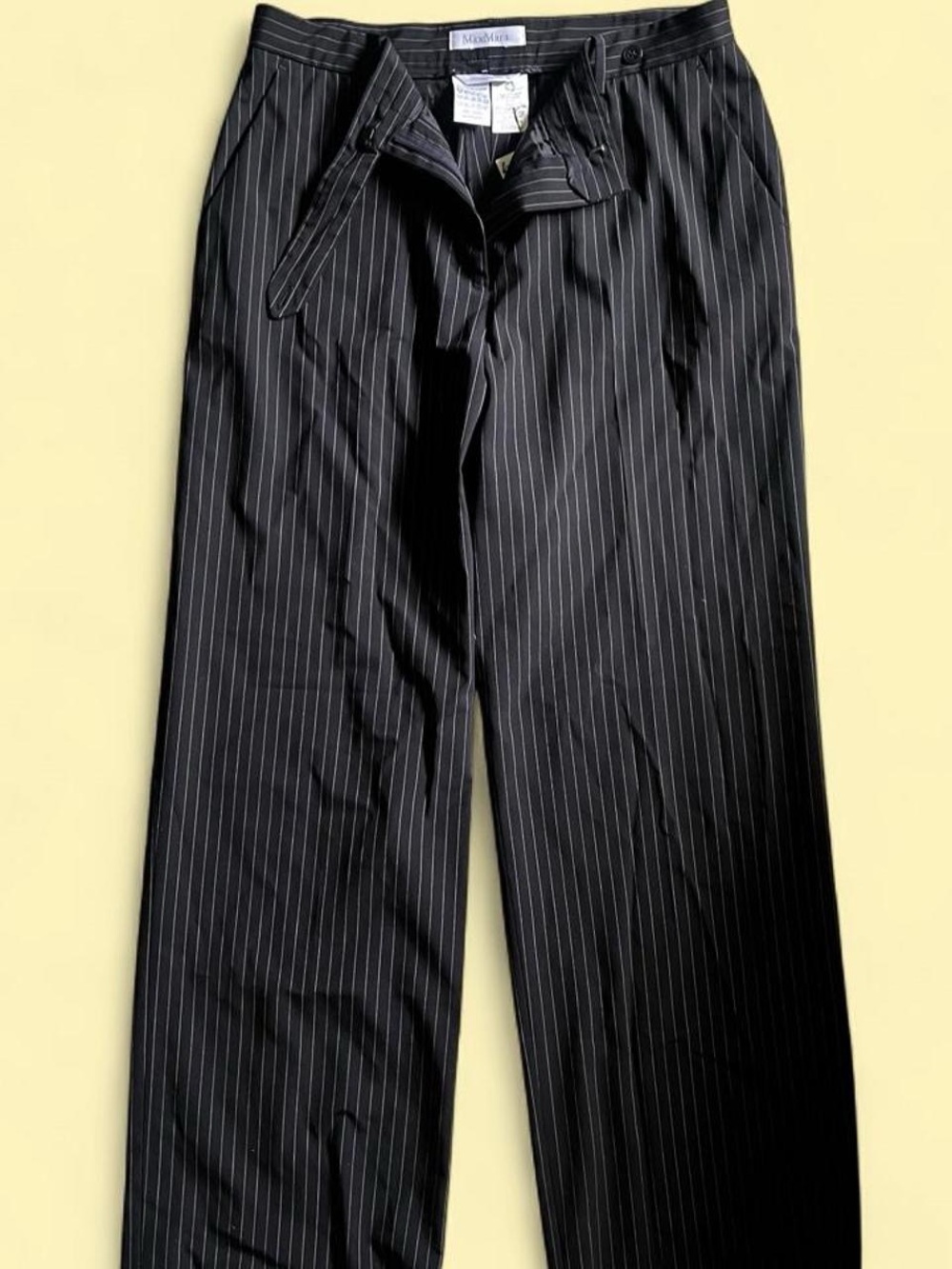 MaxMara Black Pinstripe Trousers